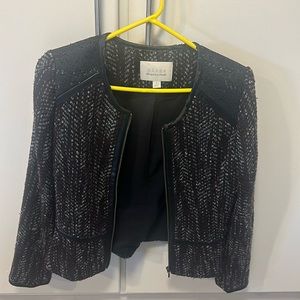Hinge blazer with some faux leather missing. Perfect for someone who can repair?